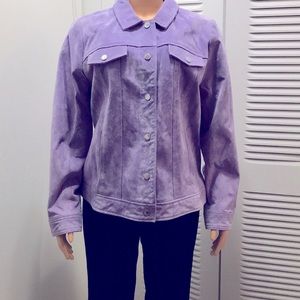 NEW ISAAC MIZRAHI LAVENDER SUEDE JACKET